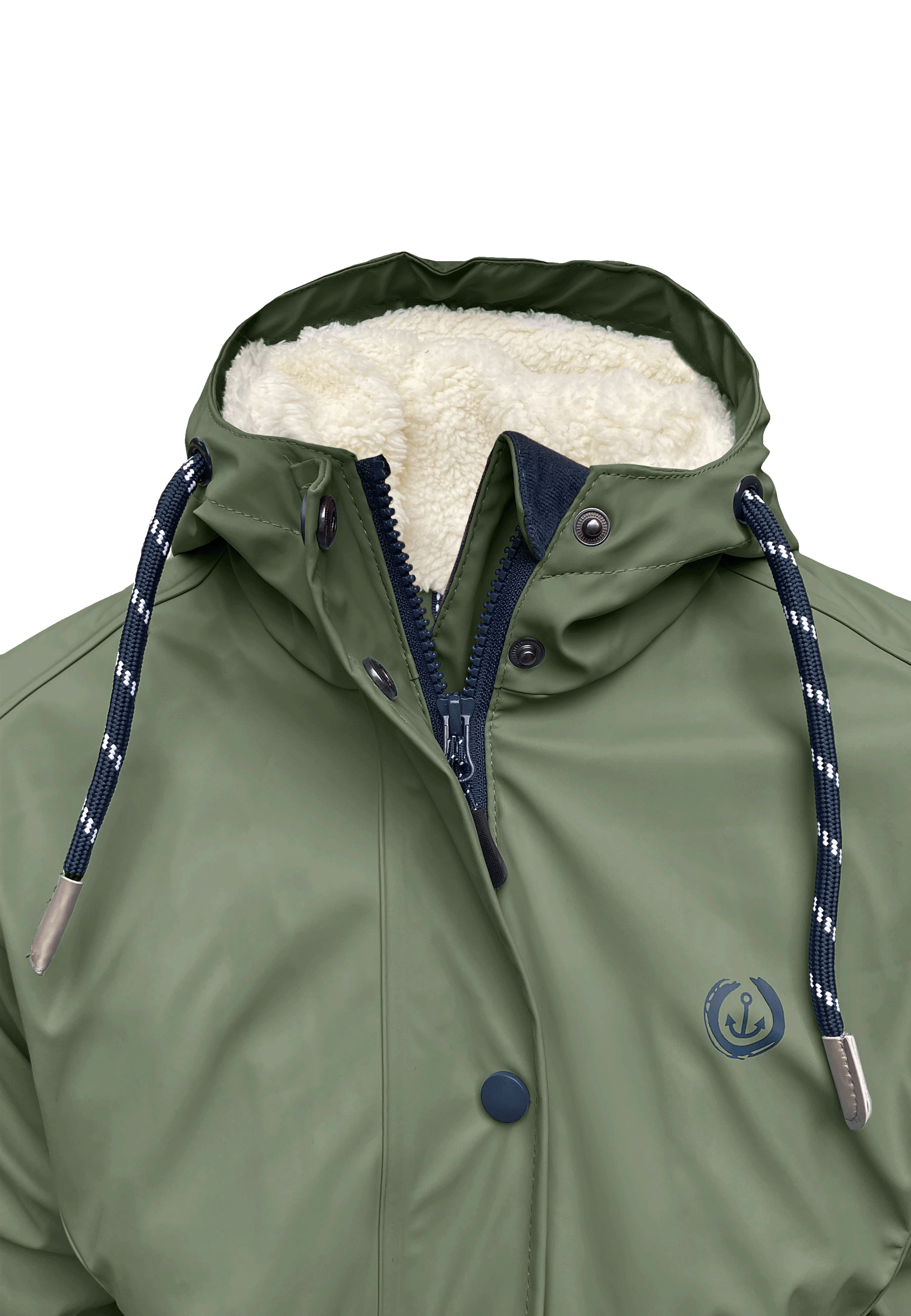 MADSea Damen Regenmantel Friesennerz mit Teddyfleece warm gefüttert Regenjacke wasserdicht - Strandsturm